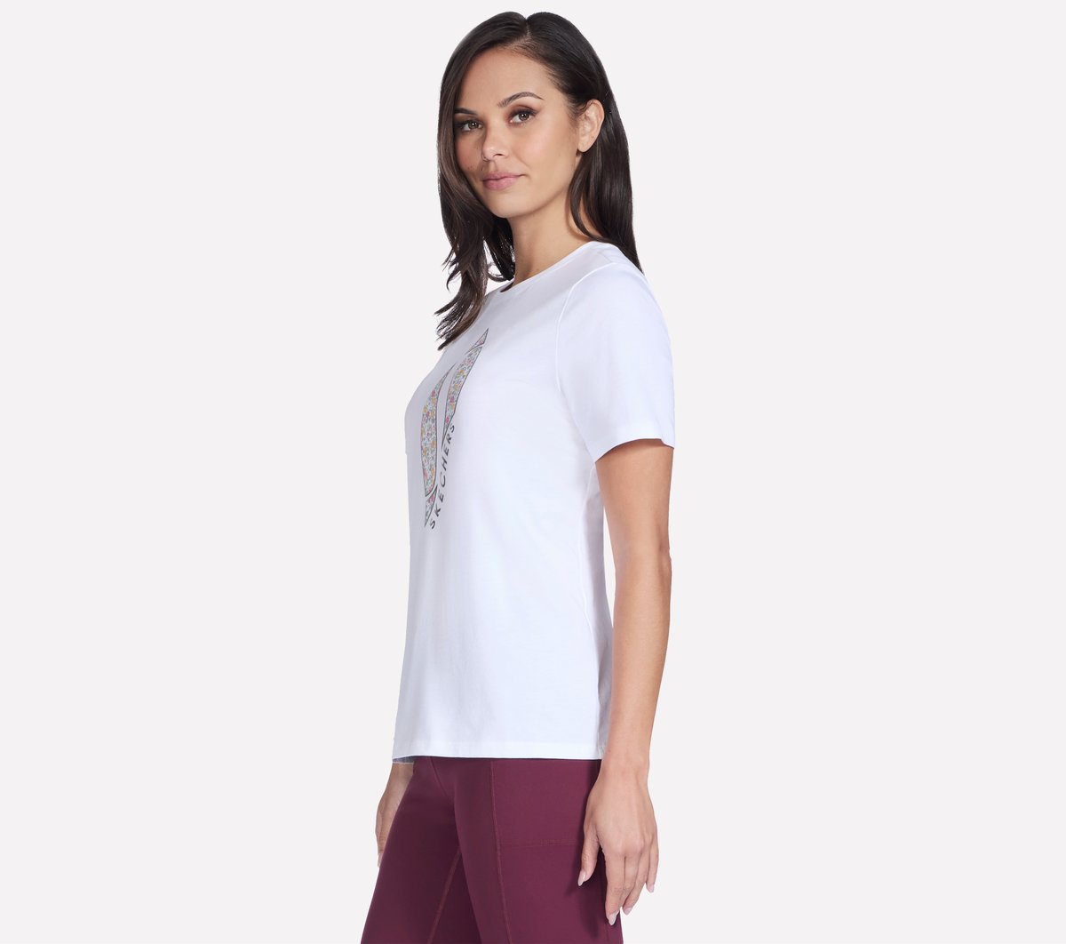 Women Floral Diamond Short Sleeve Tee