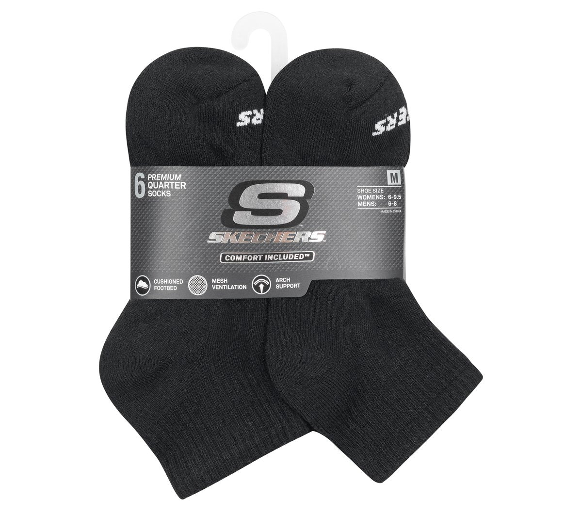 Women 6 Pack Core Quarter Medium Socks