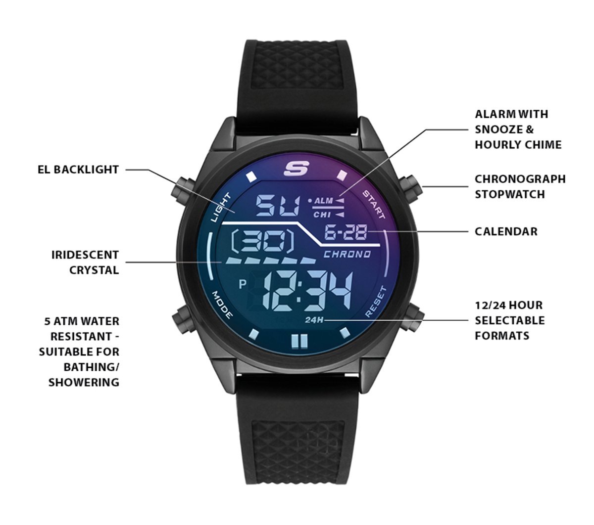Men Accessories Blue Face Digital Watch