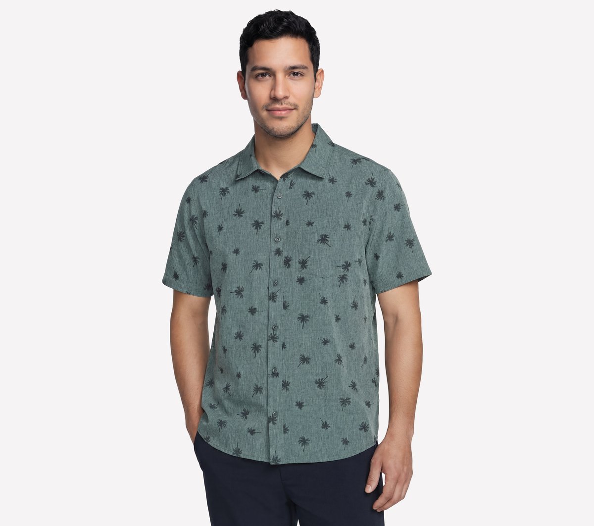 Men The GO WALK Air Printed Short Sleeve Shirt