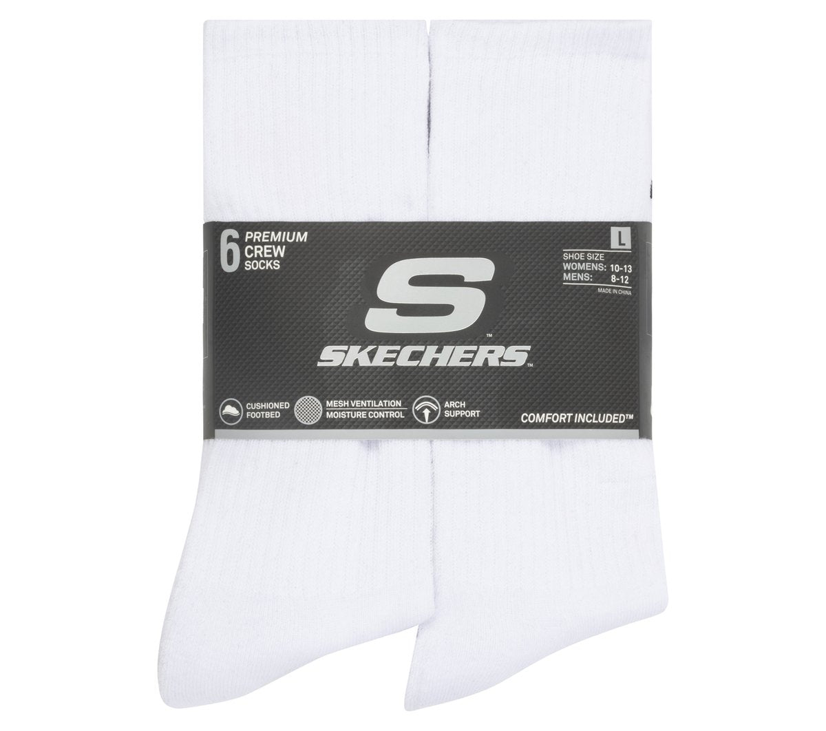 Men 6 Pack Large Core Crew Socks