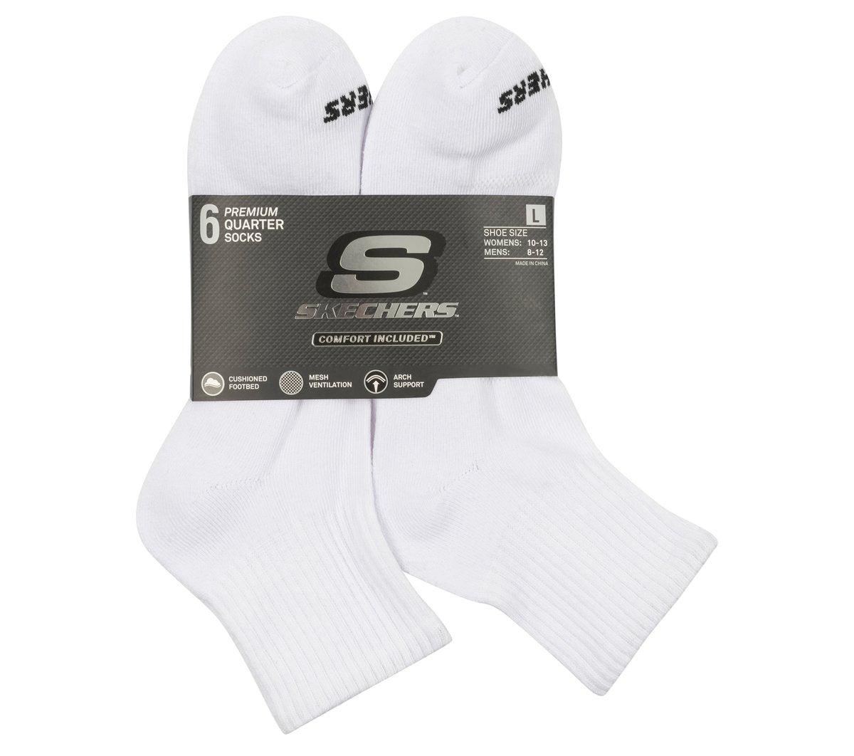 Men 6 Pack Core Quarter Large Socks