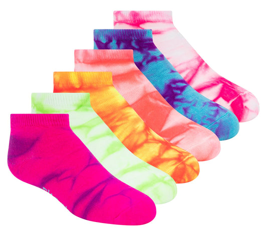 Kids 6 Pack Girls' Tie Dye Fashion Socks