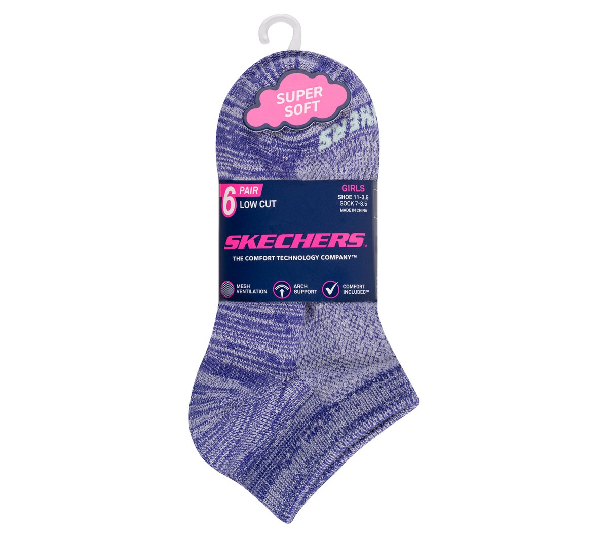 Kids 6 Pack Girls' Low Cut Color Stripe Socks