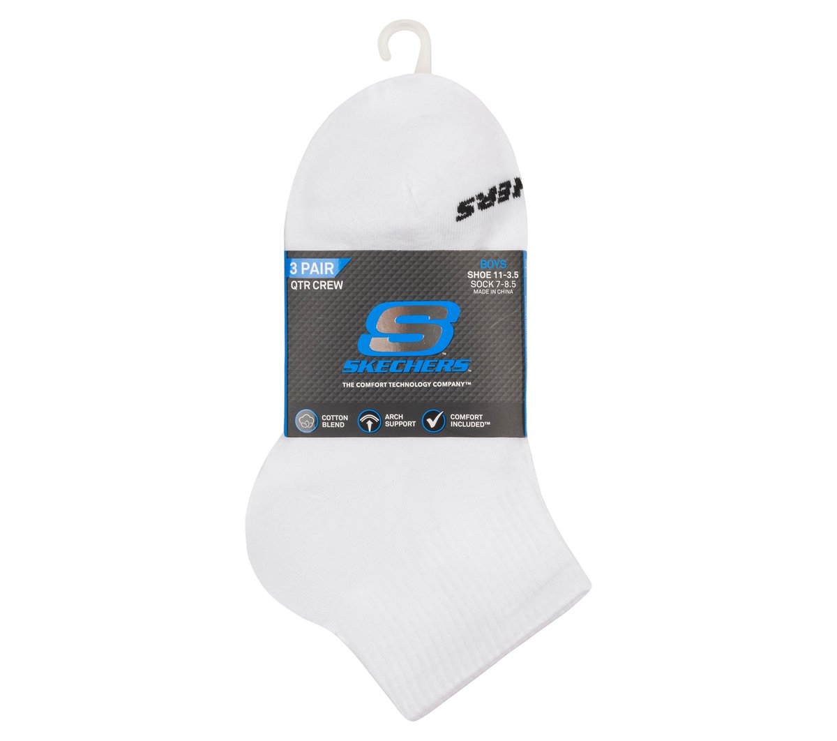 Kids 3 Pack Boys' Quarter Crew Cotton Socks