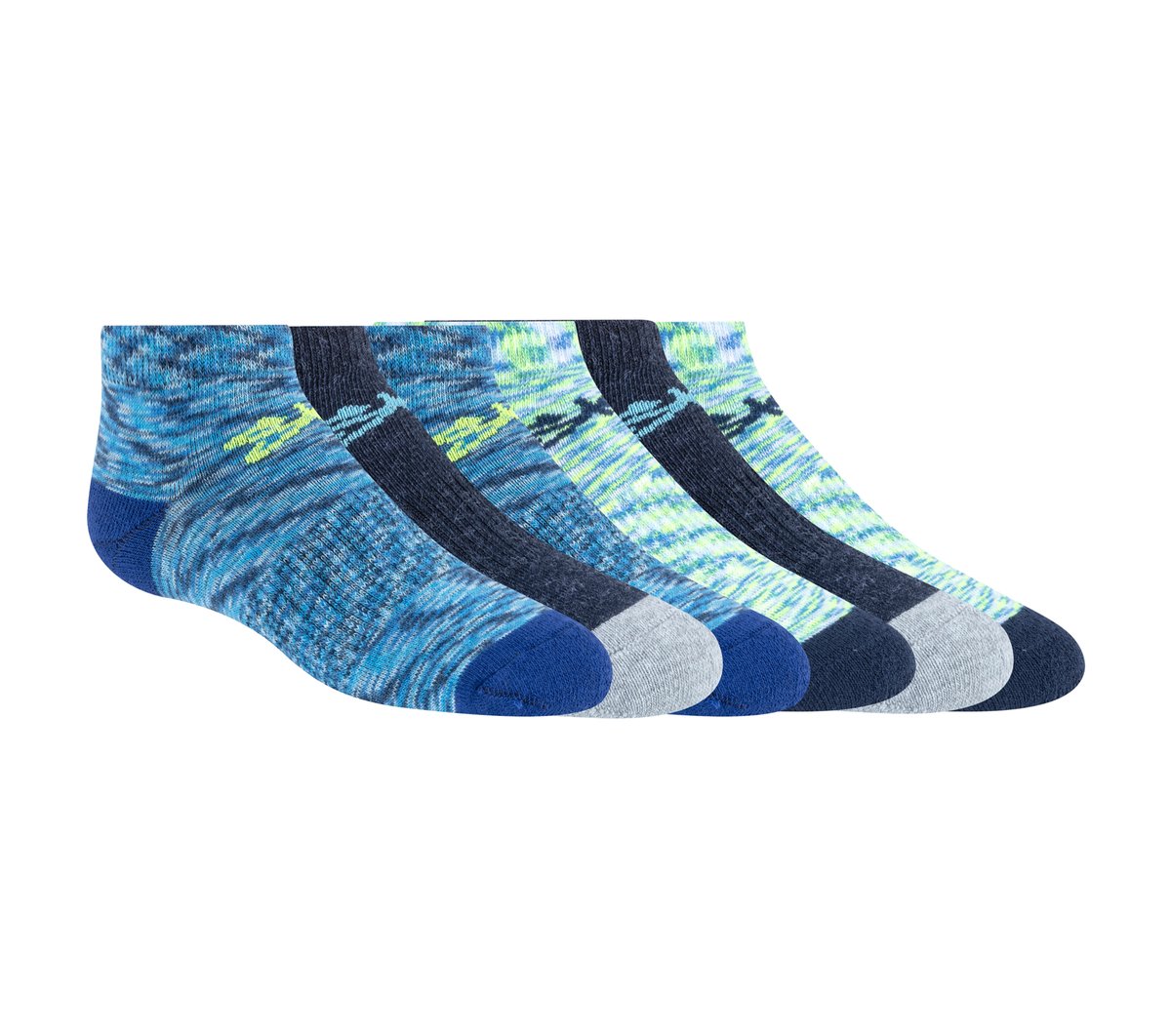 Kids 6 Pack Space Dye Low Cut Socks