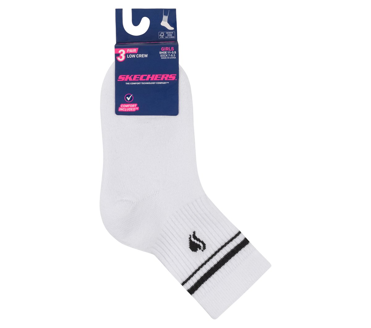Kids 3 Pack Girls' Low Crew Ribbed Socks